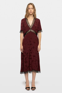 Dresses: Redoxal Silk Dress Cherry