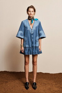 Jesse Denim Applique Mini Dress Blue