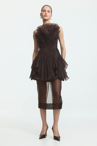Amaryllis Midi Dress Chocolate