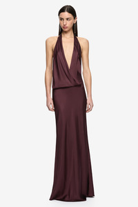 Mya V Maxi Dress Aubergine