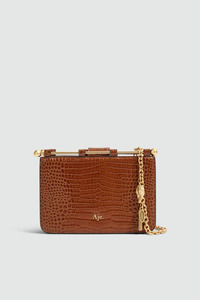 Aviel Evening Bag Amber Croc