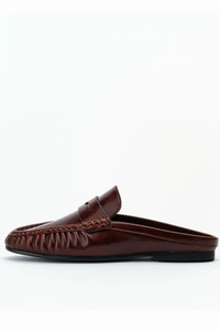 Footwear: Ivy Loafer Choc Oily Crinkle Leather