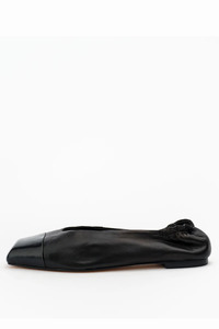 Willow Ballet Flat Black Leather