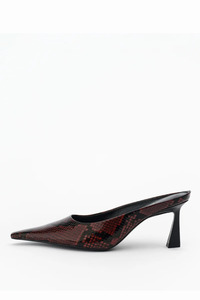 Footwear: Skylar Mule Burgundy Snake