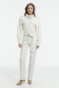 Jackets And Coats: Mossan Cropped Jacket Ivory