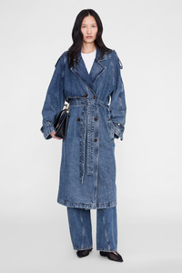 Jackets And Coats: Rickie Maxi Trench Cabana Blue