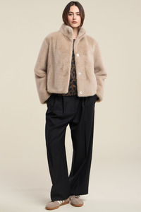 Jackets And Coats: Sheena Faux Fur Jacket Beige