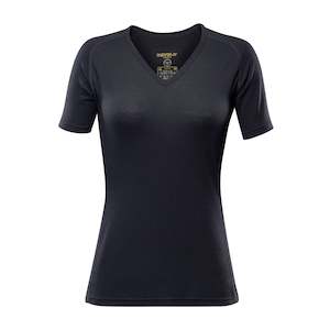 Womens Wooltshirt Clothing: BREEZE WOMAN T-SHIRT V-NECK BLACK