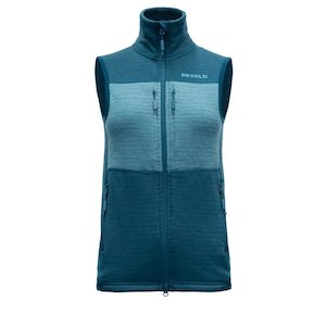 Womens Woolvest Clothing: EGGA GRID VEST WOMAN FLOOD/MOON