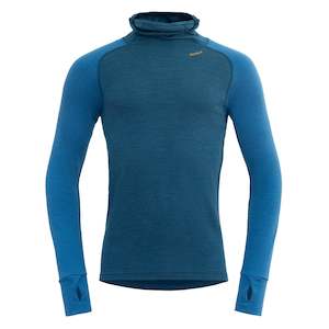 Mens Outdoor Clothing: EXPEDITION MERINO SILK HOODIE MAN FLOOD/BLUE