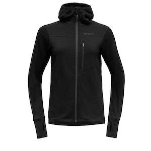 Womens Skiing Clothing: EXPLORER MERINO HOODED JACKET WOMAN BLACK