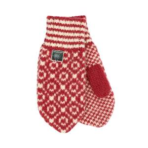 Mens Skiing Clothing: SVALBARD MITTEN HINDERBERRY/OFFWHITE