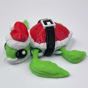 3d Printed Turtles Frogs: Santa Turtle