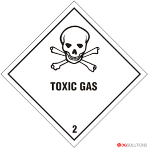 Class 2.3 Toxic Gas Labels – 100mm x 100mm | Roll of 500