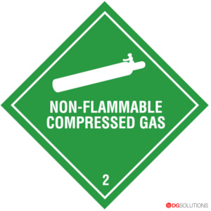 Class Labels: Class 2.2 Non-Flammable Gas Labels – 100mm x 100mm | Roll of 500