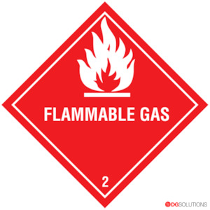 Class Labels: Class 2.1 Flammable Gas Labels – 100mm x 100mm | Roll of 500