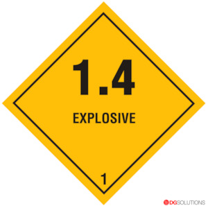 Class Labels: Class 1.4 Explosive Labels – 100mm x 100mm | Roll of 500