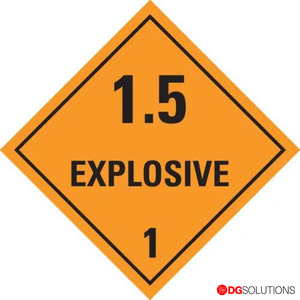 Class Labels: Class 1.5 Explosive Labels – 100mm x 100mm | Roll of 500