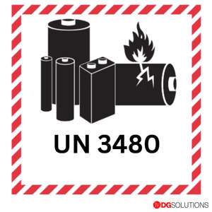 Handling Labels: UN3480 Lithium Battery Mark Labels – 100mm x 100mm | Roll of 500