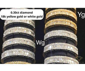 Products: 0.30ct Diamond 18k Yellow Gold Round Baguettes Ring Diamante NZ