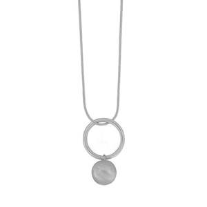 Dansk Smykkekunst: Tabitha Open Circle Rhodium Colour Ion Plt 90Cm Adjustable Necklace