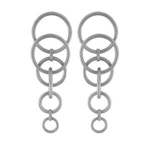 Dansk Smykkekunst: Tabitha Multi Rhodium Ion Plated 6.5Cm Earrings With Surgical Steel Posts