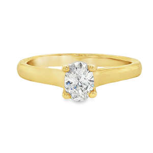 Fishers Collection: 10ct Yellow Gold 0.42ct Oval Lab Grown Diamond Ring F/VVS2