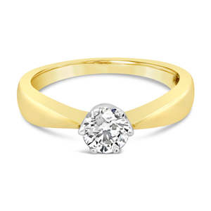 Fishers Collection: 18ct Yellow Gold Diamond Solitaire Ring 0.50ct J/VS1