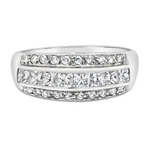 18ct White Gold Princess/Round Cut Diamond Ring