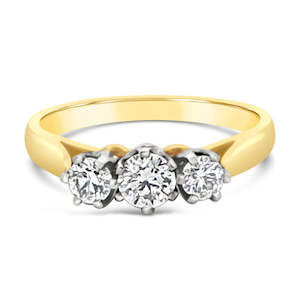 18ct Yellow Gold Trilogy Diamond Ring