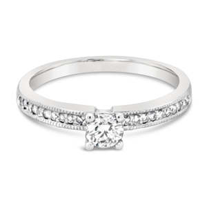 Fishers Collection: 18Ct White Gold Diamond Engagement Ring Total Diamond Weight 0.36Ct