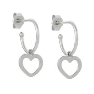Karen Walker: Karen Walker Heart Hoop Earrings Sterling Silver