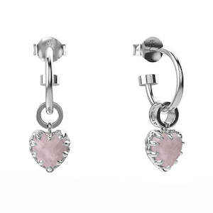 Stolen Girlfriends Club: Love Anchor Earring - Sterling Silver Rose Quartz