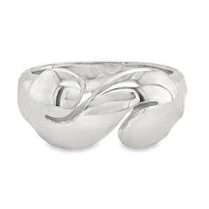 Whenua: Sterling Silver Rua-Koru Ring (Size P) WHENUA