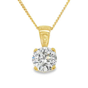 9ct Yellow Gold 1.00ct Lab Grown Round Diamond Pendant