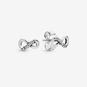 Infinity Silver Stud Earrings
