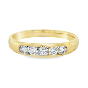 Anniversary Rings: 9ct Yellow Gold Channel Set Diamond Ring