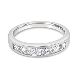 Anniversary Rings: Princess Cut Diamond Anniversary Ring White Gold