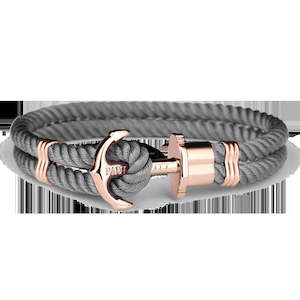 Birthdays: Paul Hewitt Grey Bracelet With Rose Gold Anchor