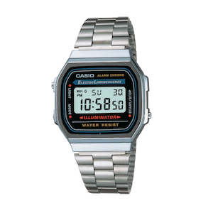 Casio: Casio Alarm Vintage Series Silver/Black Watch A168WA-1W