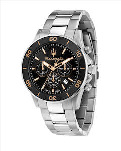 Maserati Competizione 43mm Chronograph Black Dial SS Bracelet