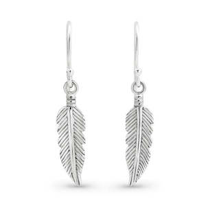 Valentines Day: Silver Feather Drop Earings