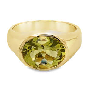 9ct Yellow Gold Green Golden Quartz Ring