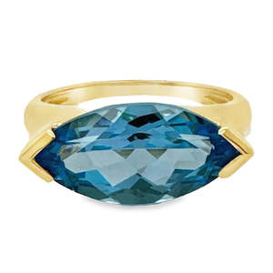 9ct Yellow Gold Swiss Blue Topaz Ring BT=2.54ct