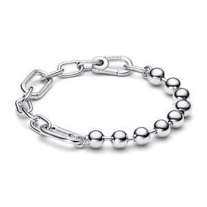 Pandora Bracelets: Sterling Silver Bead And Link Bracelet