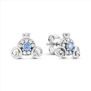 Pandora Earrings: Disney Cinderella Pumpkin Coach Sterling Silver Stud Earrings