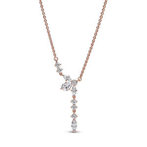 Herbarium Cluster 14K Rose Gold-Plated Collier With Clear Cubic Zirconia
