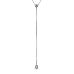 Geometric Shapes Y Silver Necklace W Cz