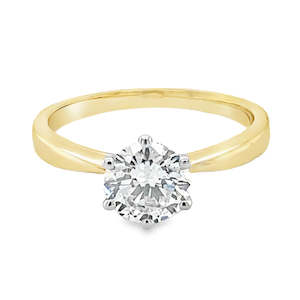 Lab Grown Diamonds: 9ct Yellow Gold Solitaire Round Brilliant Cut Lab Grown Diamond Ring 1.00ct