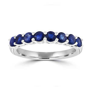 Gem Sale: 9ct White Gold Round Blue Sapphire Ring